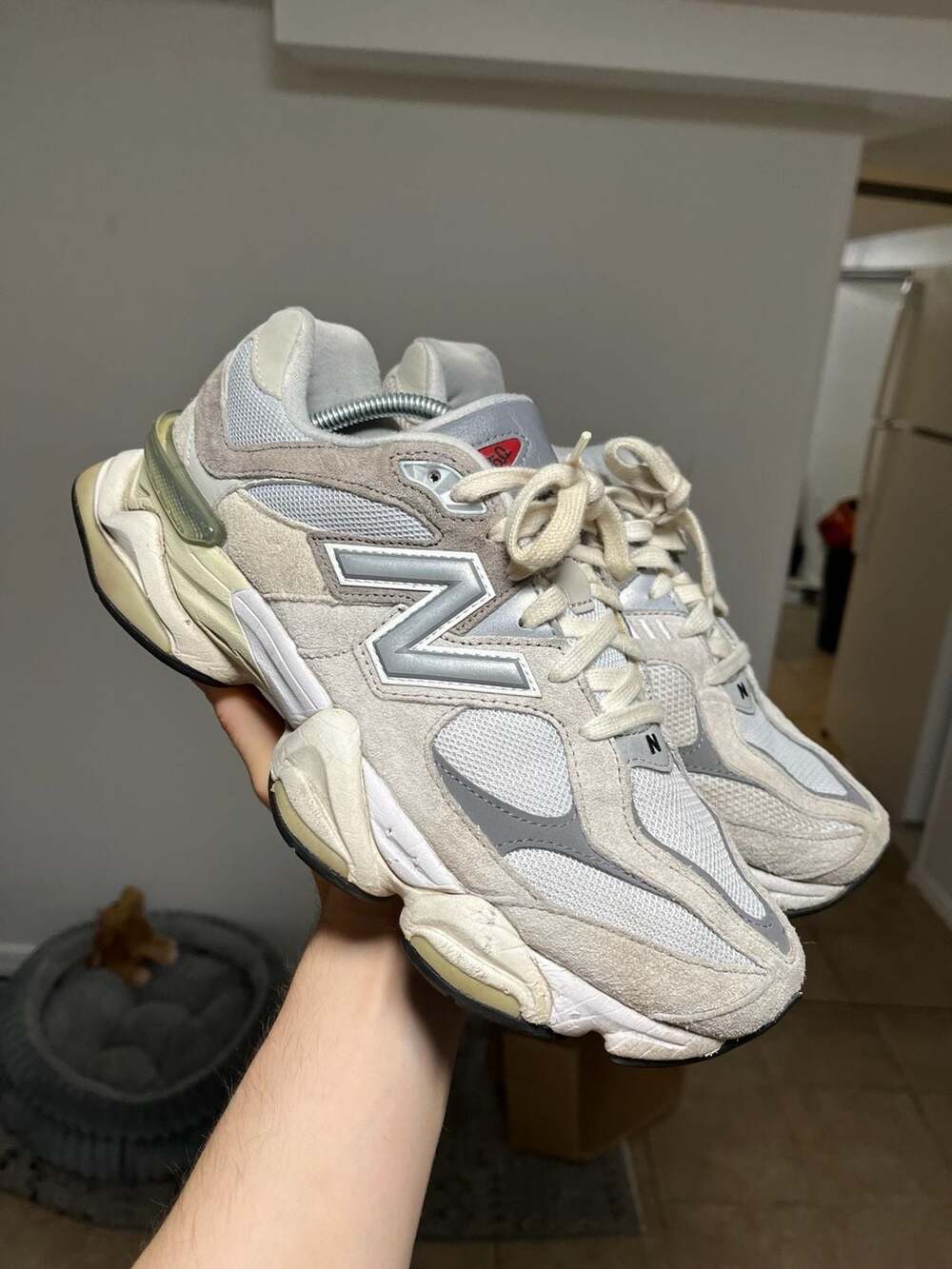 New Balance 9060 Rain Cloud Grey White Sneakers size us10 men’s